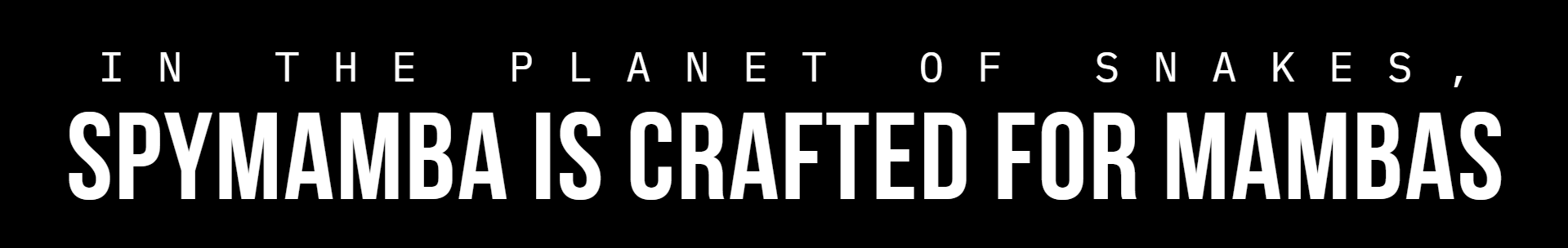 Text on a black background with white and yellow text, featuring the brand 'Spymamba'.